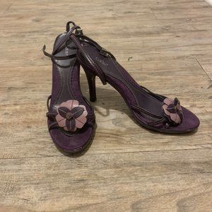 Dark Purple Strappy Pumps 8